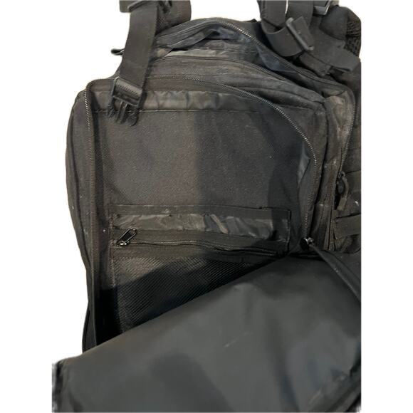 Generic Black Canvas Tactical Backpack - Picture 4 of 5